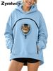 Sweat à capuche polaire à manches longues pour femme Manteau chaud d'hiver