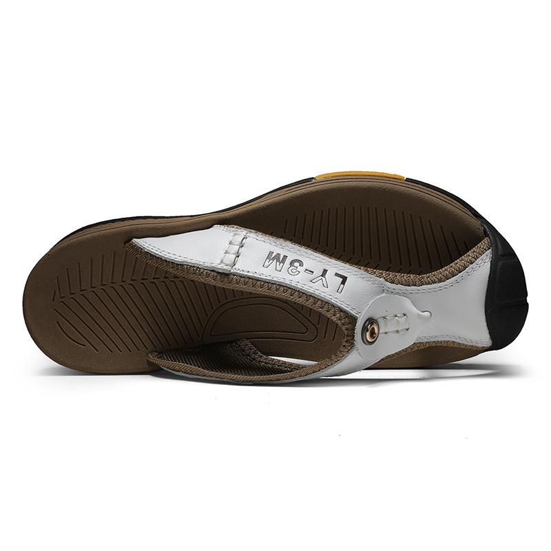 Fashion FUQIAO Summer Mens Genuine Leather Slippers Outdoor Flip Flops Men Slipper Casual Chanclas Hombre Flip Flop News Flats