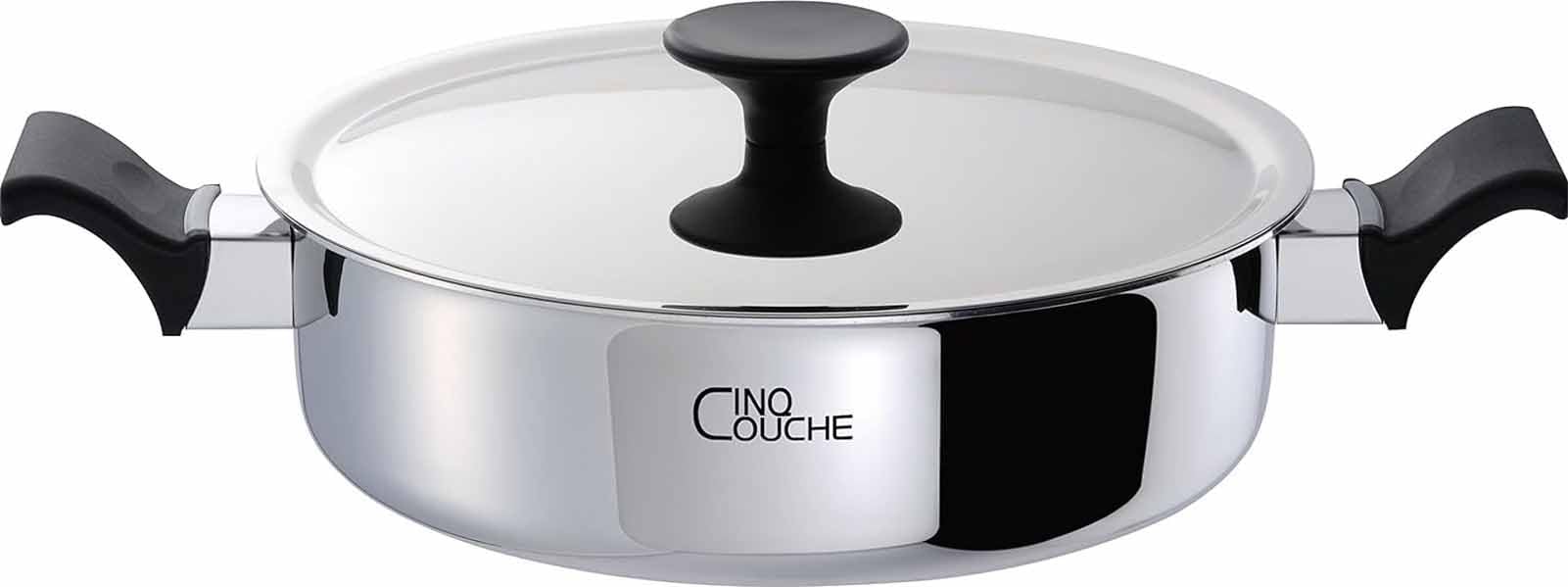 

Urushiyama Metal Industry 24cm Heat Conductivity and Heat Retention for Delicious Made in SG Products Cinq Couche Tabletop Pot Two-Handled Pot,