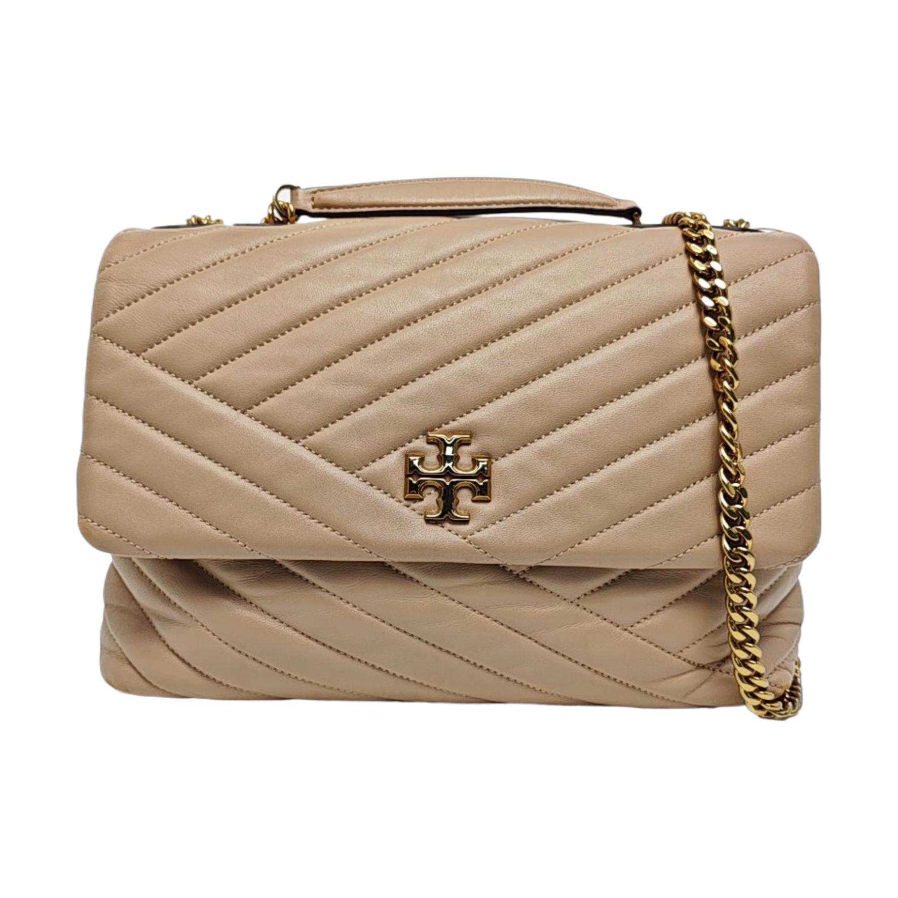 [Pre-Owned] Kira Large Nude Pink Lambskin Quilted Shoulder Bag With Gold Hardware - Very Good #O65QIA ONE SIZE