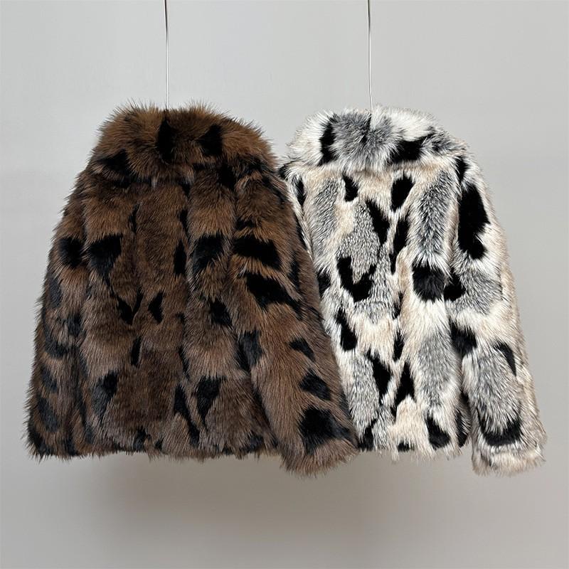 Womens Faux Fur Coat Blogger Favorite Versatile Vintage Style Fall 2025 Regular Sleeves Collared No Hood With Trim