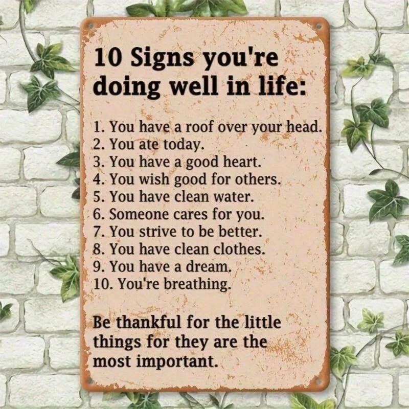 

Satirical Success In Life Metal Wall Poster Home Gift
