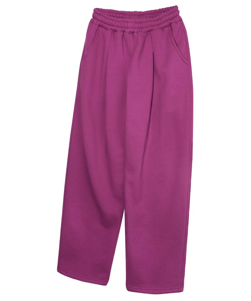 Gainsboro One-Pleat Wide Sweatpants_Magenta
