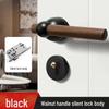 Chinese Style Minimalist Magnetic Walnut Wood Silent Bedroom Door Handle