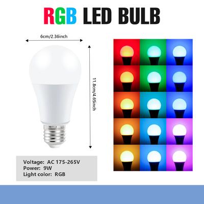 16 Farben RGB Glühbirne LED Mehrfarbig E27 7W 8W 9W AC220V Haushaltsbeleuchtung Dimmbar 24 Tasten Fernbedienung Atmosphäre Neonlicht