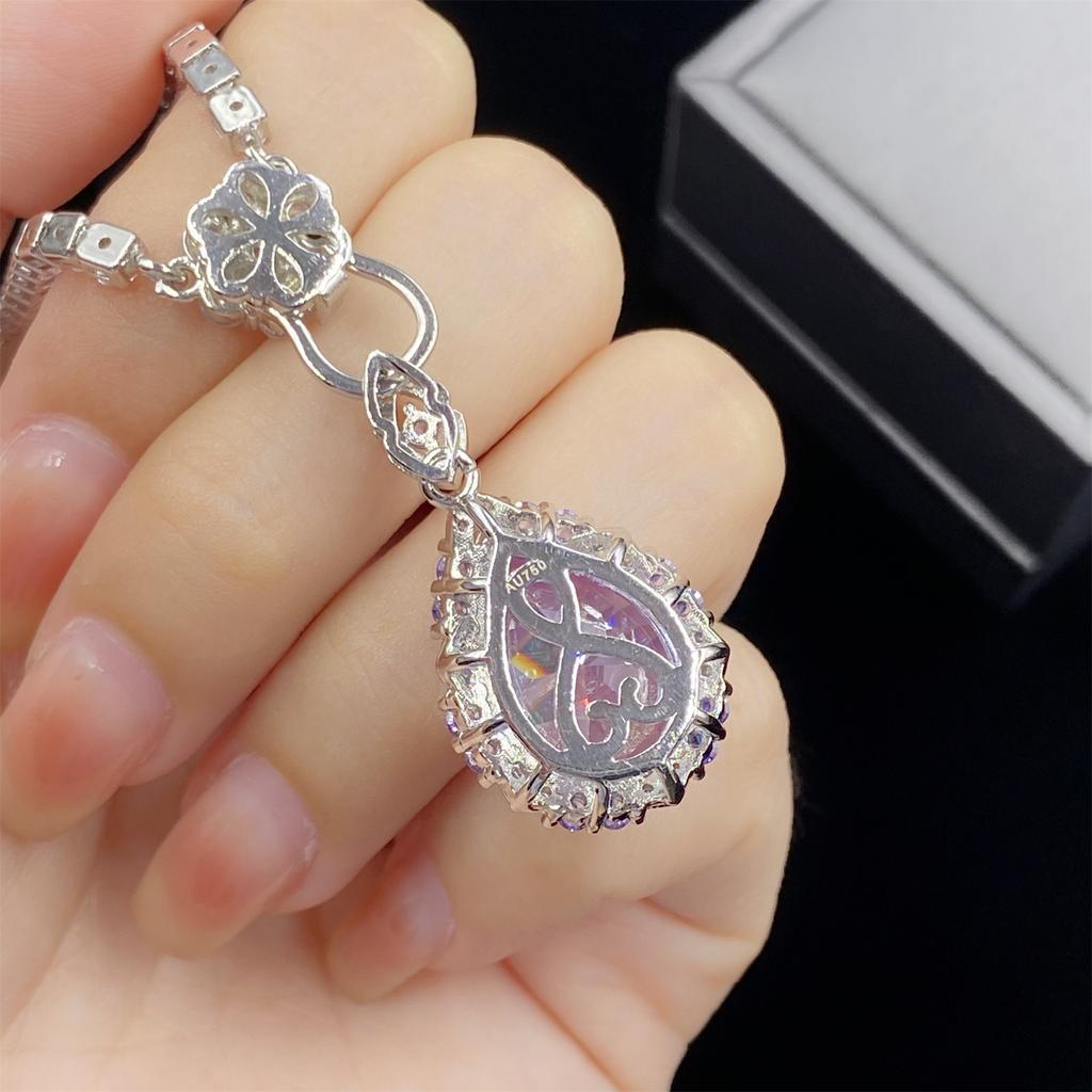 2025 Diamond Sparkling Pendant Jewelry Set Necklace Women's Earrings Fashion Trend Set