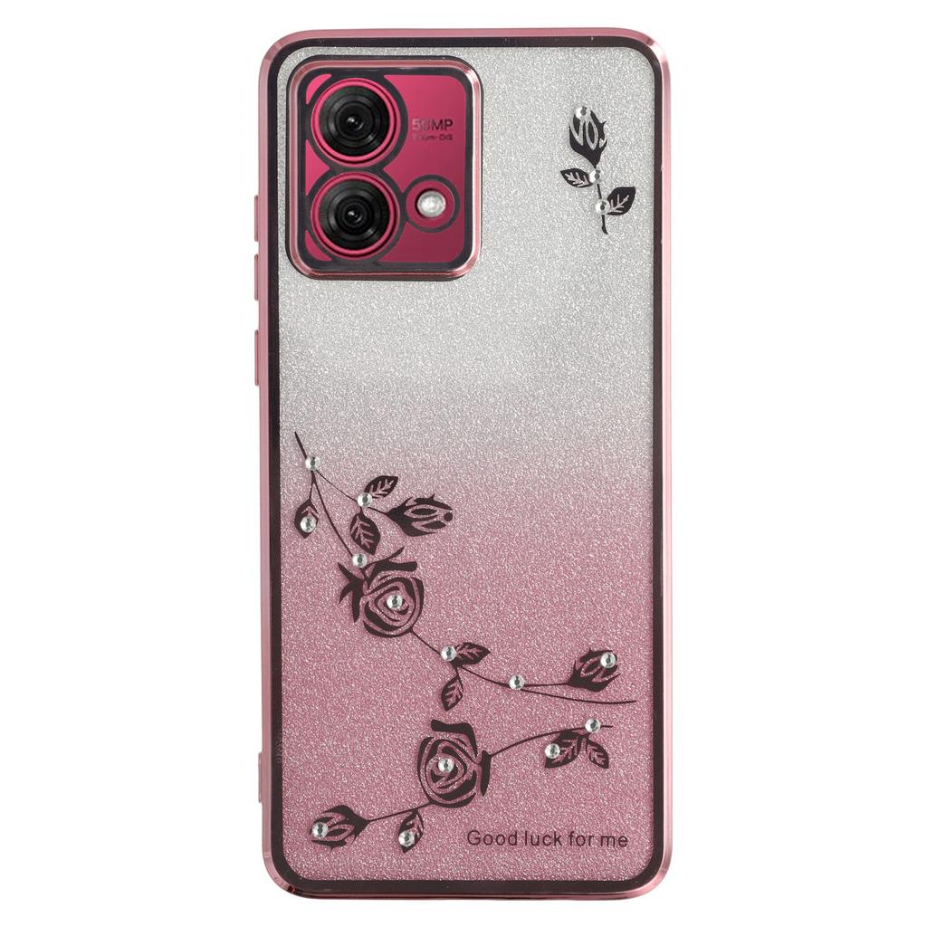KADEM For Motorola Moto G84 5G Case Flower TPU Flexible Gradient Phone Cover