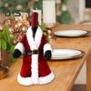 Christmas Wine Bottle Cover Red Wine Bottle Skirt Clothes with Belt Handmade Wine Accessories Holiday Home Decoration