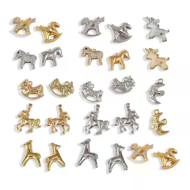 1PCS Pony Pendants Animal Horse Charms DIY Handmade Necklace Earrings Bracelet Jewelry Accessories Making Supplies