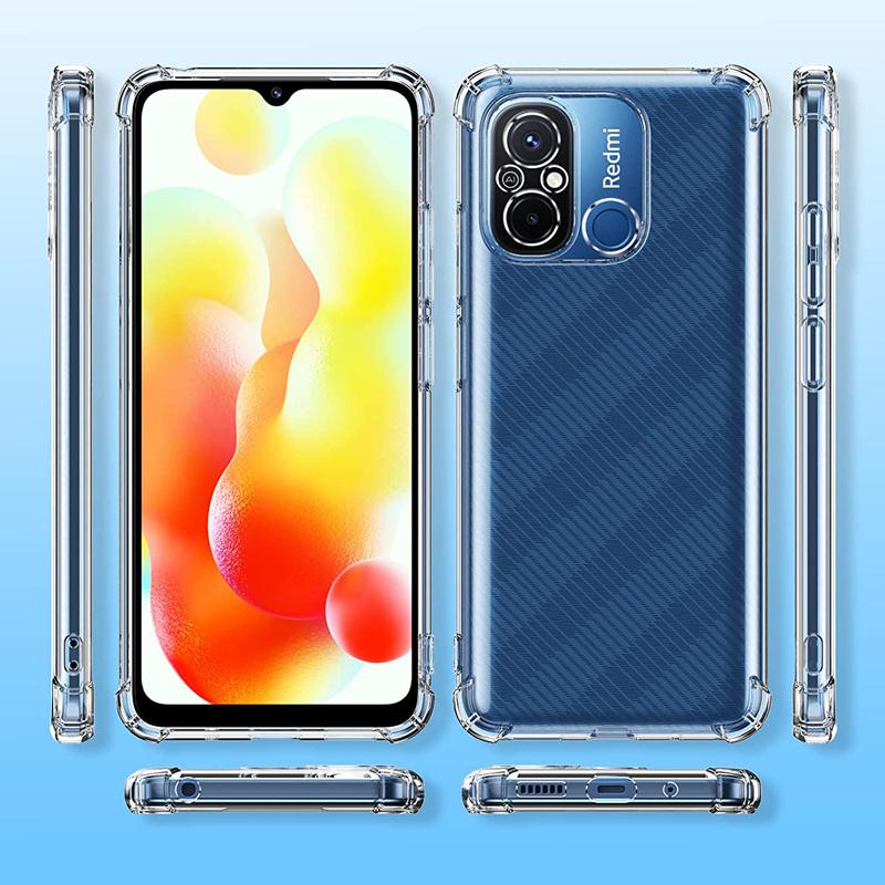 Air Bag Anti-Knock Soft Crystal Clear Transparent TPU Silicone Case Phone Cover For Redmi 12C / 12 / 10C / 10