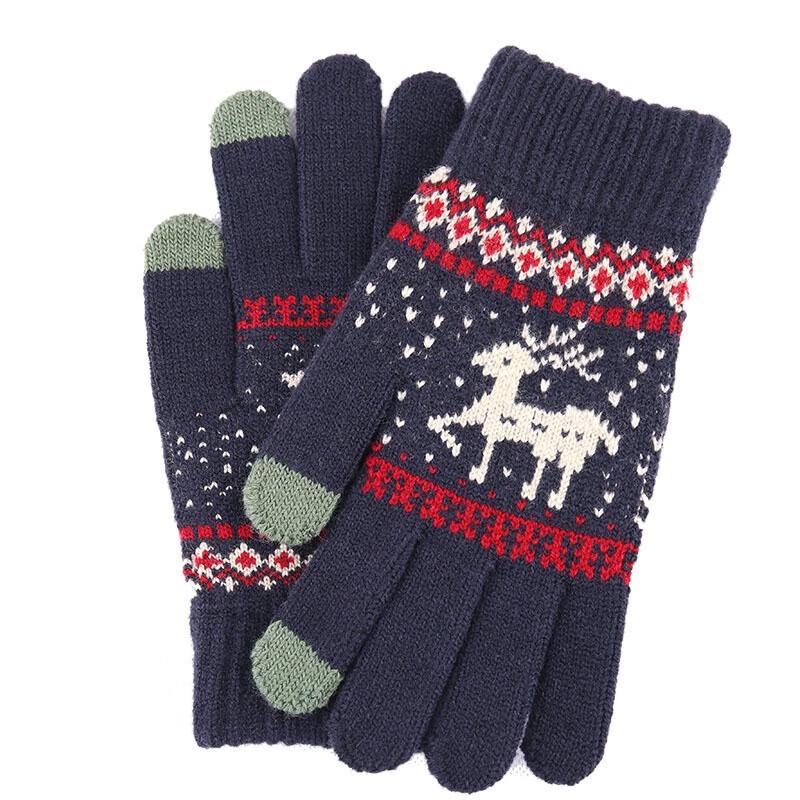 Women s Winter Thickened Fleece-Lined Deer Knitted Gloves