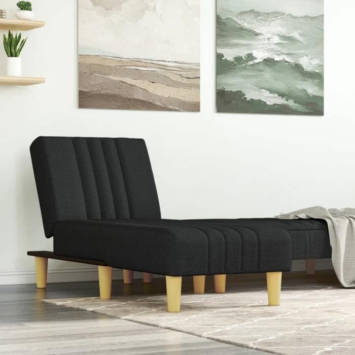 VidaXL Chaise longue noir tissu 352821