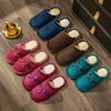 Bow Cotton Slippers Women and Men Winter Couples Home Non-slip Fluffy Warm Floor Mop Corduroy Slippers Batch