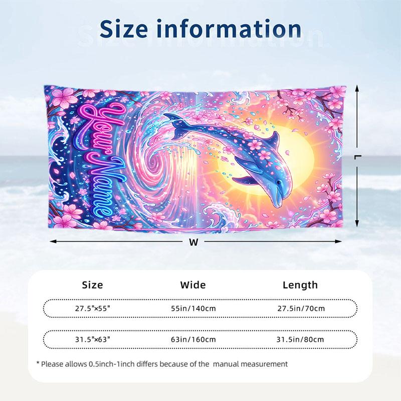 Fantasy Magic Theme Beach Towel Personalized Custom Name & Text Soft Quick Dry Beach Towel for Swimming Travel