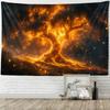 Mysterious Glowing Big Tree Wall Tapestry Starry Sky Natural Landscape Home Decor Artwork Bedside Background Hanging Cloth