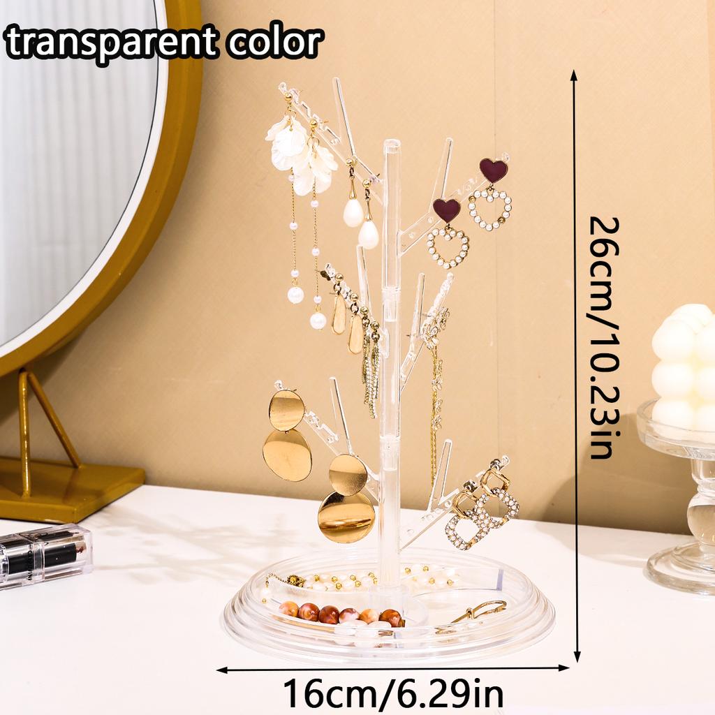 1pc Detachable Jewelry Storage Rack Plastic Creative Tree Shaped Decoration Hanging Necklace Bracelet Ring Earring Organizer
