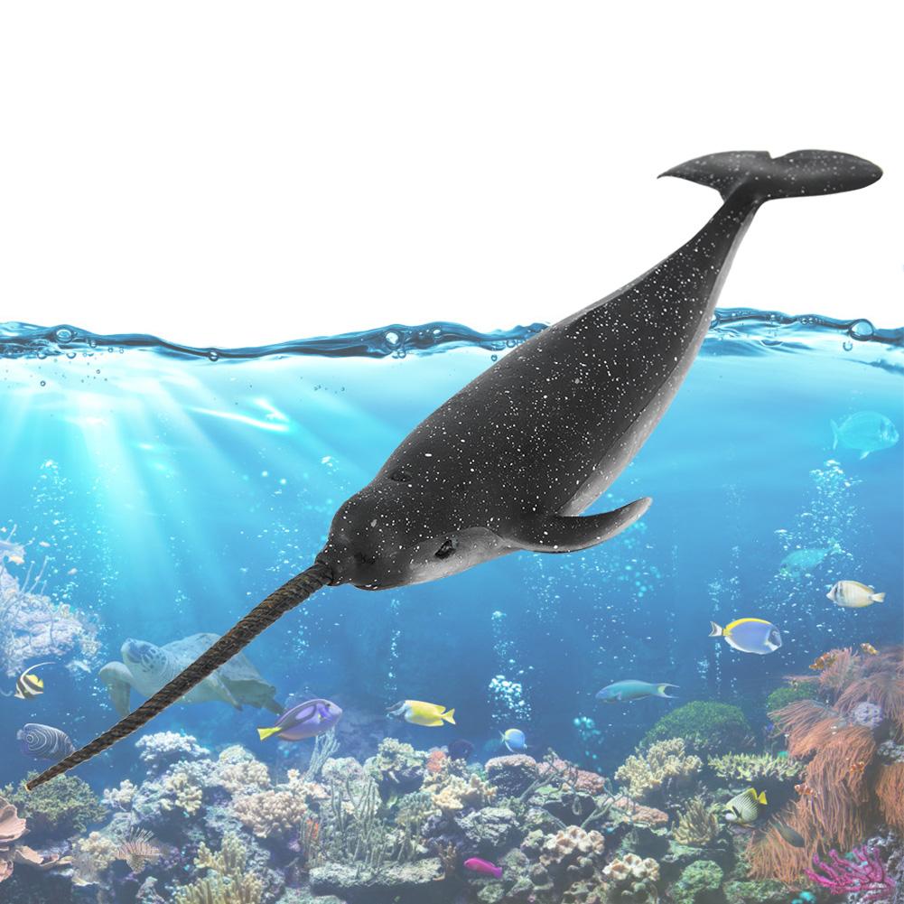 Solid Plastic Narwhal Figurine Ocean Animal Model Kid Children Educational Toys