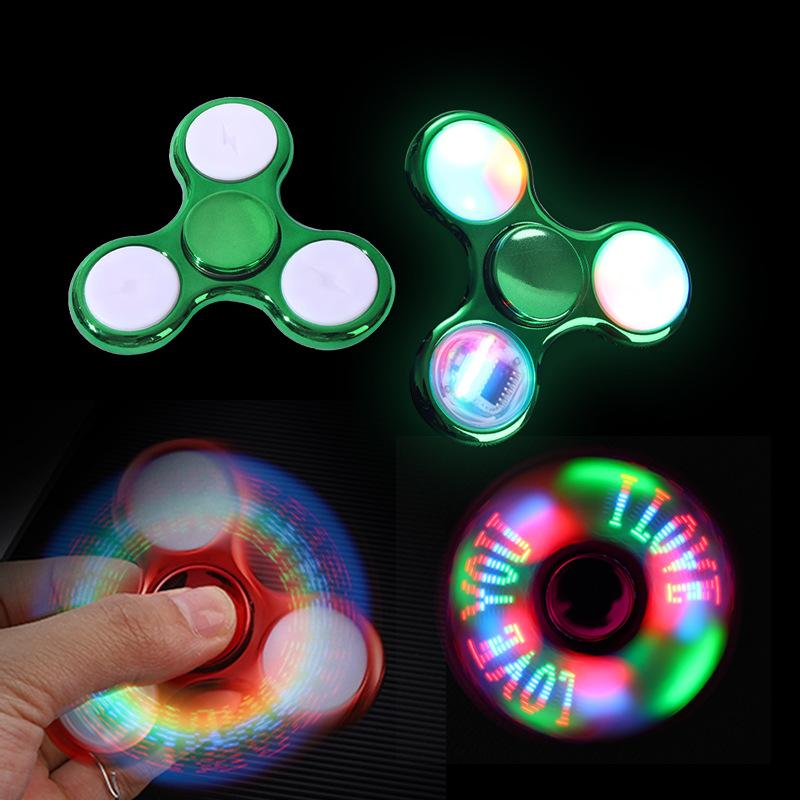 Luminous LED Light Fidget Spinner Creative 18 Changes Hand Spinner EDC Fidget Playthings Designed for Adults Office Stress Relief Playthings