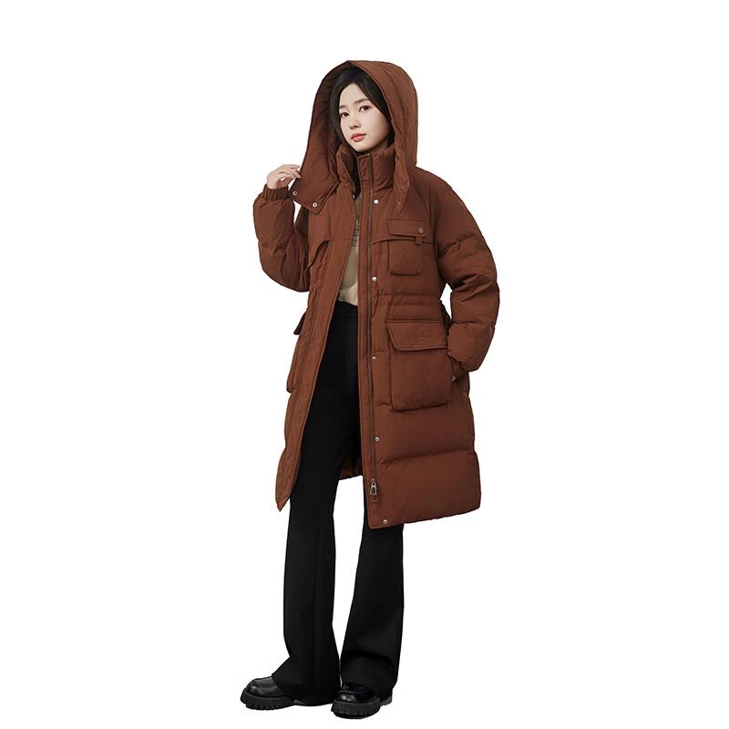 YAYA Women s Long Hooded Down Jacket M
