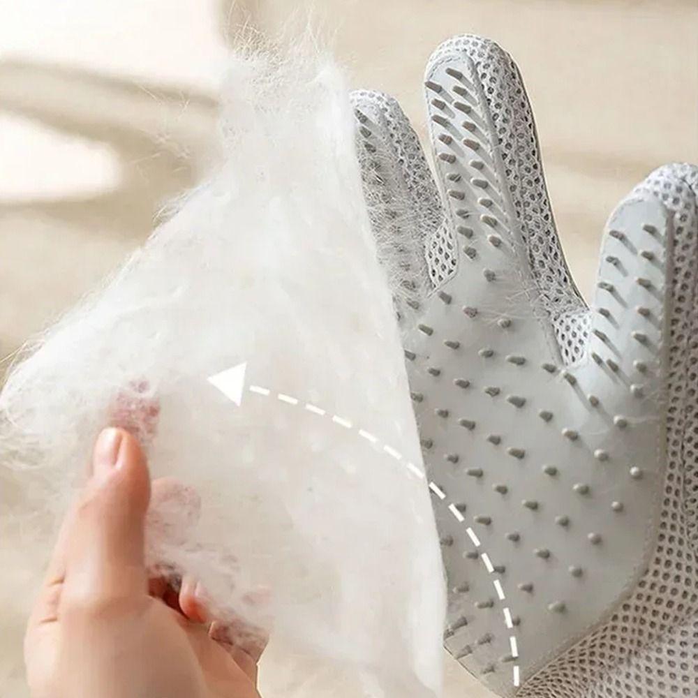 Two-sided Cat Petting Gloves Remove Floating Hair Dog Hair Remover Silicone Massage Comb  Grooming