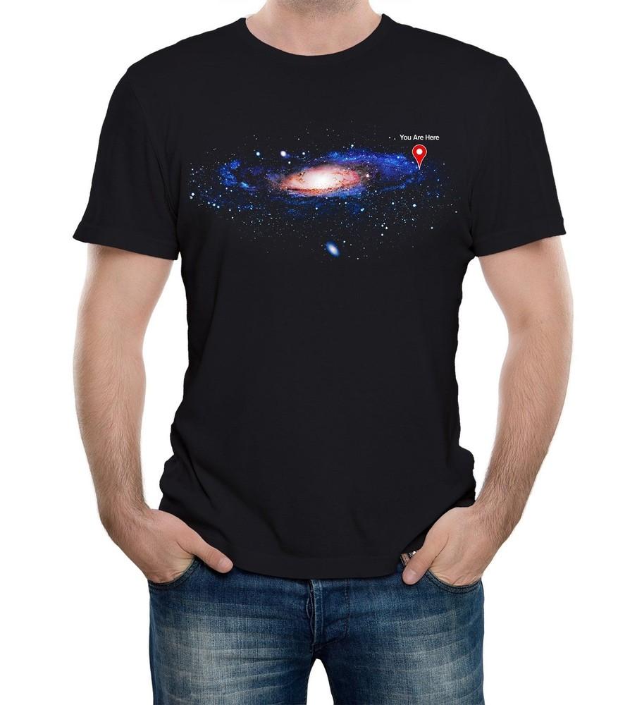 

You Are Here Men s T-Shirt Space Map Stars Science Solar System Galaxy Infinity L