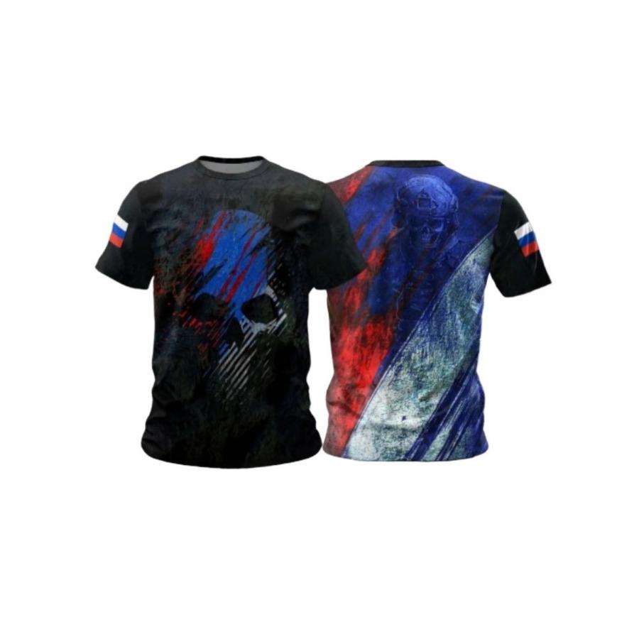 

Russian Flag 3D Printed T-shirts Summer Round Neck Fashionable Casual Short Sleeved Men s T-shirt 6XL