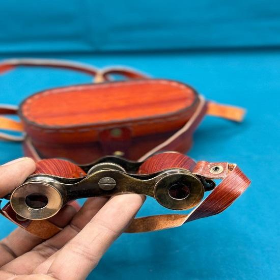 Maritime Brass Binocular Nautical  Spyglass Scope with Genuine Leather Box Hanging  Nautical  Monocular