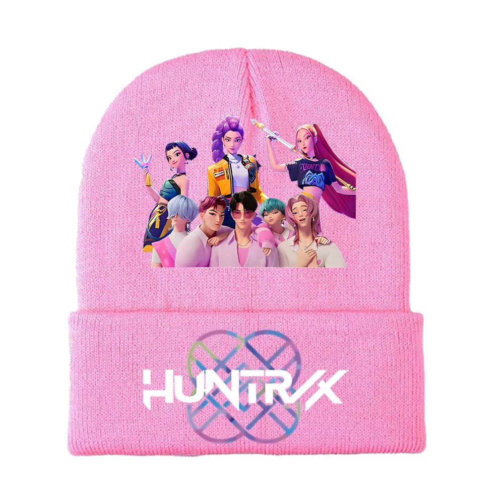 K-Pop Demon Hunters Kids Boys Girls Rumi Zoey Mira Knitted Hat Velvet Hat Autumn Winter Warm Kids Knitted Cap