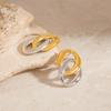 Yori Gold Silver Color Matching O-Wrap Statement Earrings 18K PVD Plated Simple Sleek Metal Fashion Jewelry Bijoux Gift