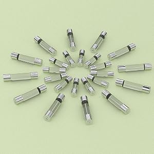 360 Stück Schnell durchbrennende Glas Sicherungen Sortiment-Kit 24 Werte Auto Sicherungen Sortiment-Kit 250V 0,5A-25A 5x20mm 6x30mm Glas Sicherungen