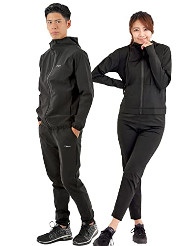 

Village Variety Men s Sauna Suit, Washable, Top and Bottom Set (Black Pro (Men s) Size L)