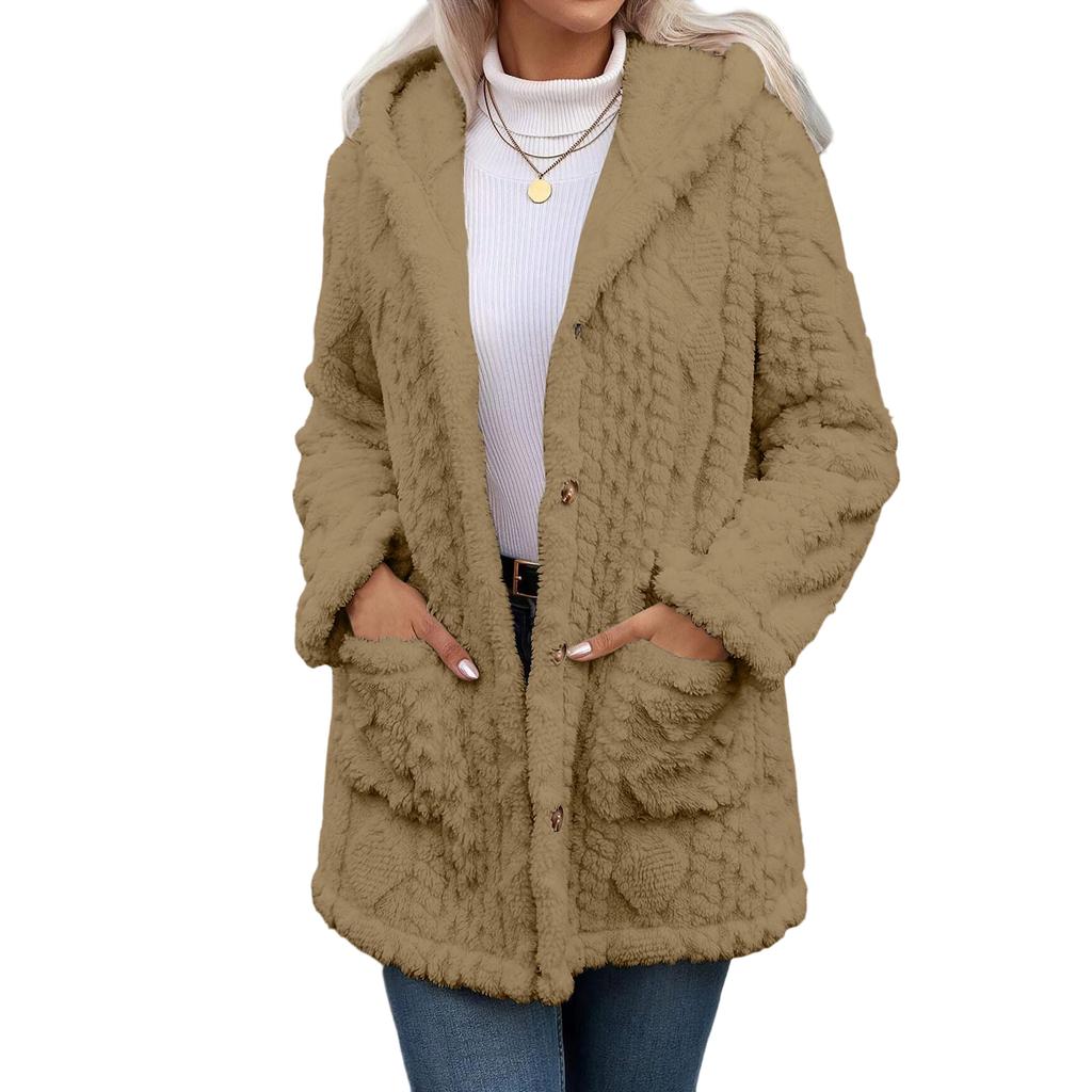 Womens Winter Coats Warm Plush Jackets Open Front Long Sleeve Cardigan Trendy Fuzzy Outerwear