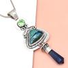 Azurite Necklace Malachite Silver  Gifted Pendant Gemstone Jewelry
