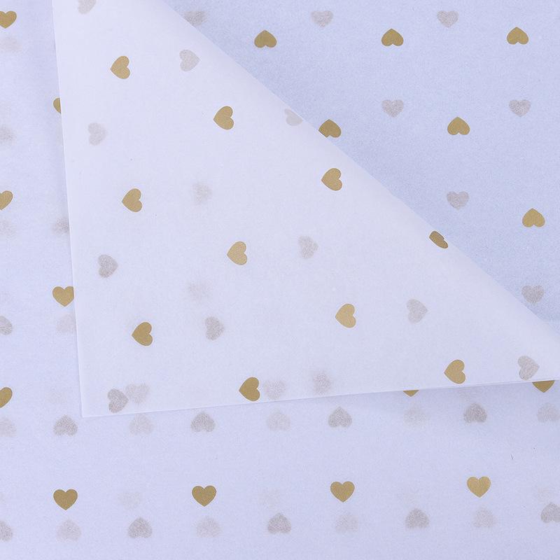 Peach Heart Polka Dot Floral Wrapping Paper - 10 Sheets