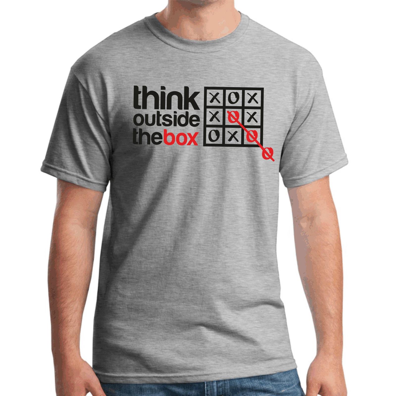 Men s and Women s T-shirts Think outside the Box Three Gewinnt Xxo Circle And Cross Patter Comedy XXXXL