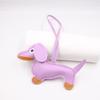 +Cartoon Leather Sausage Dog Hand Rope Bag Pendant Phone Case Accessories Pendant Car Dog Keychain