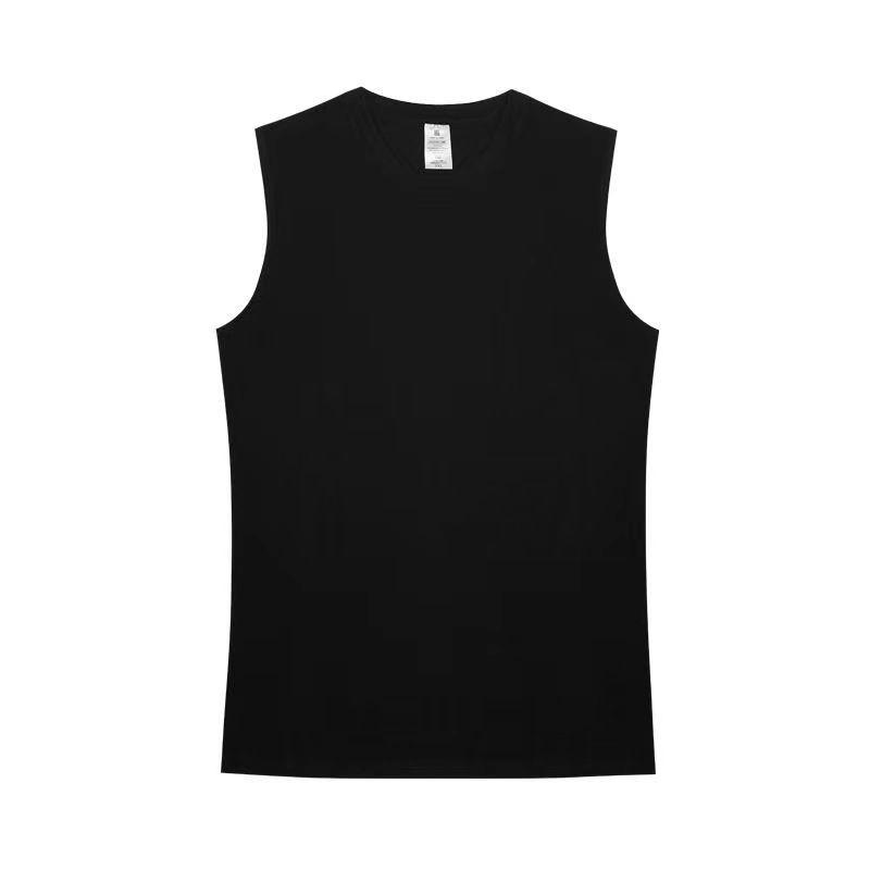 Heren 2026 Zwaar Katoenen Vest - Koreaanse Stijl Trendy Mouwloos T-shirt, Effen Kleur Casual Basislaag