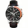 Fossil Montre Chronographe Wakefield Cadran Noir Bracelet Cuir Noir pour Homme - CH2953