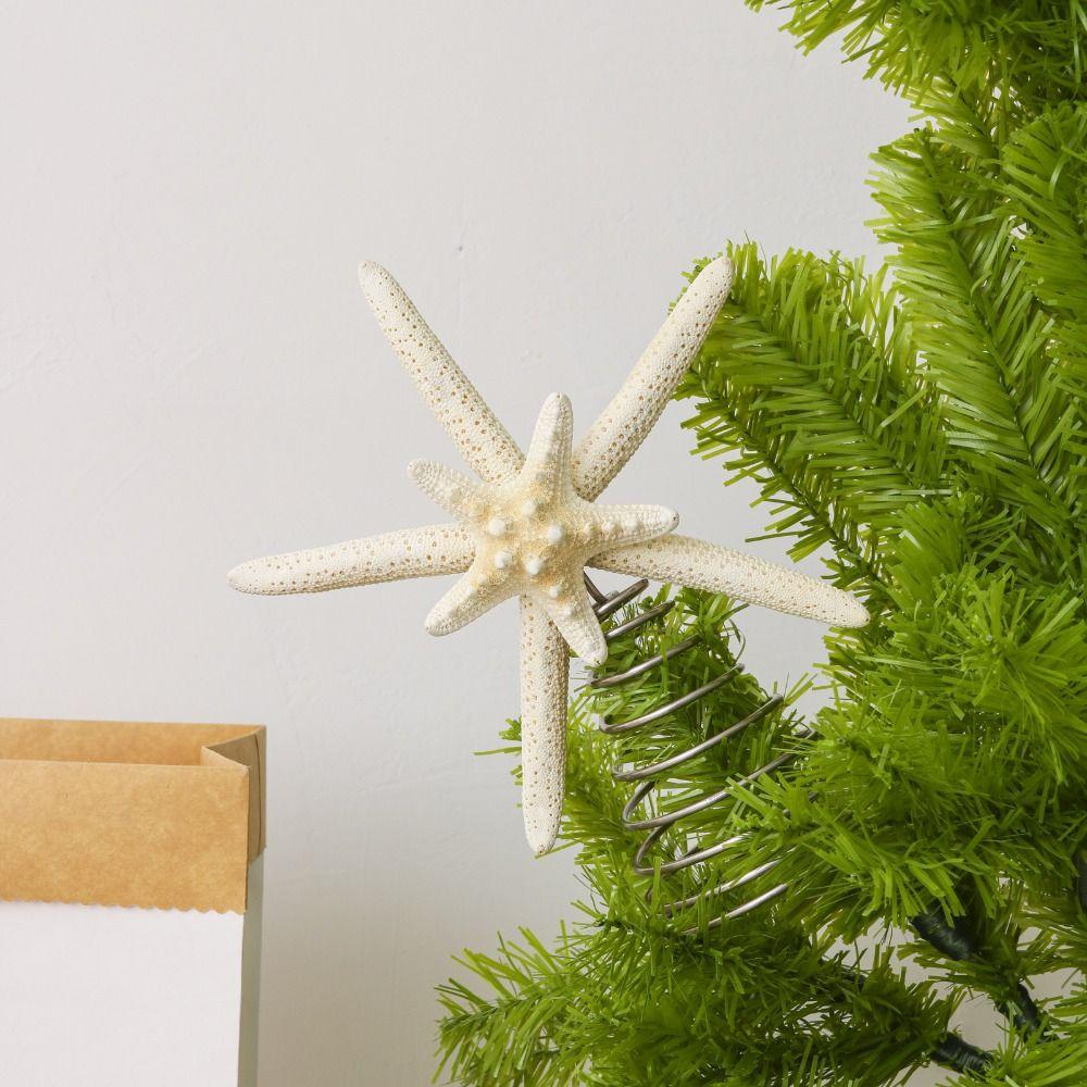 Iron Festive Starfish Decor Collectible Handmad Star Treetop Decorations DIY Crafts Starfish Treetop Ornament Christmas Tree