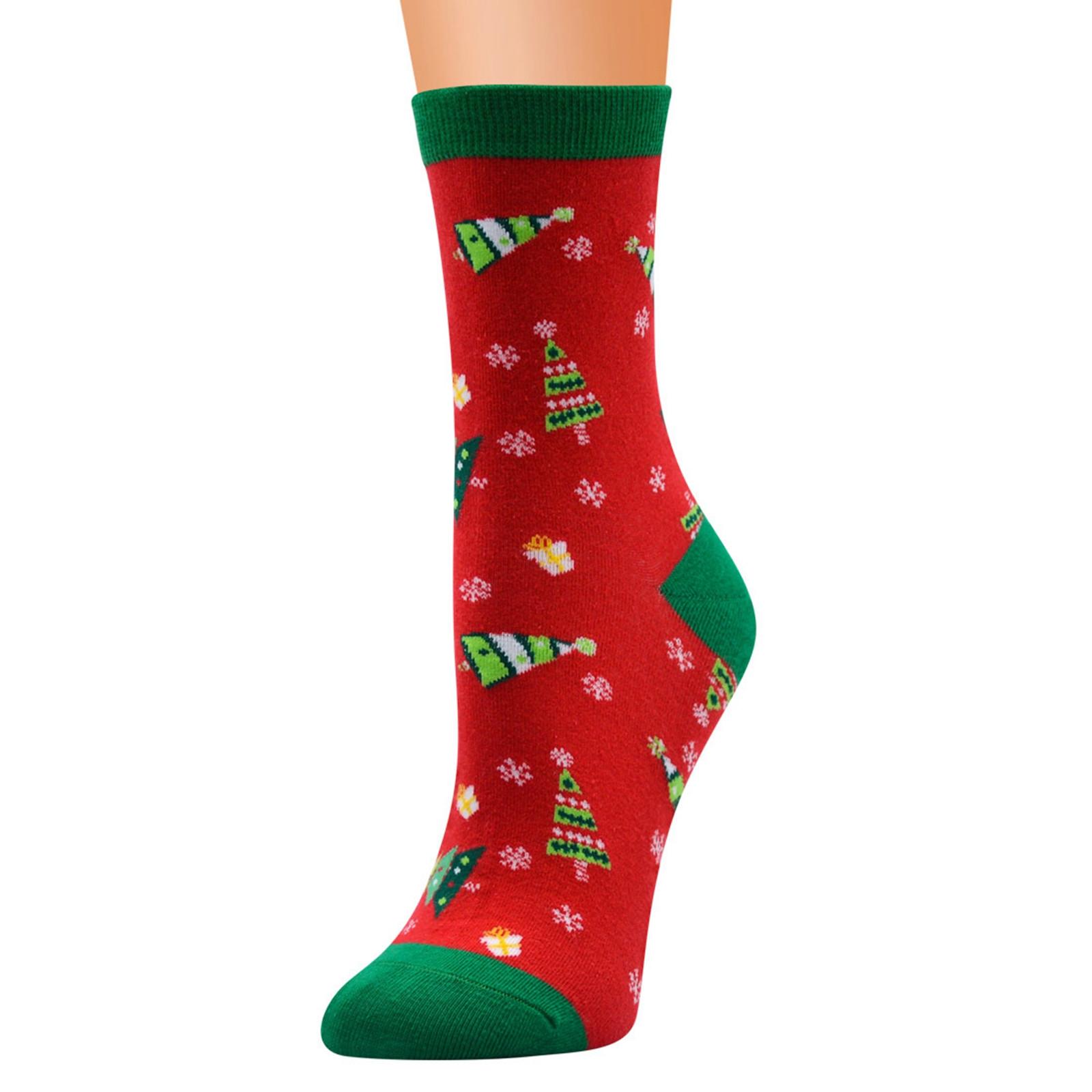 

Женские рождественские теплые бедра, высокие длинные чулки, вязаные носки выше колена, рождественские One Size