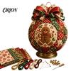 Fabric Ball Craft Set Quilted Christmas Ornament DIY Kit, Patchwork Material Pack Crafting Gift for Beginner, Handmade Xmas Tree Hanging Decor Adults