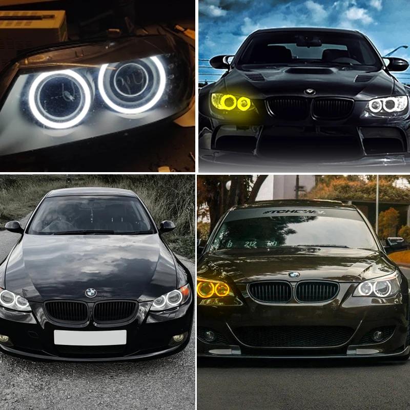 4Pcs RGBW Angel eyes Kit Halo Rings Cotton Light For BMW E90 Dynamic Daytime Running Lamps Bluetooth App Control Car Accessories