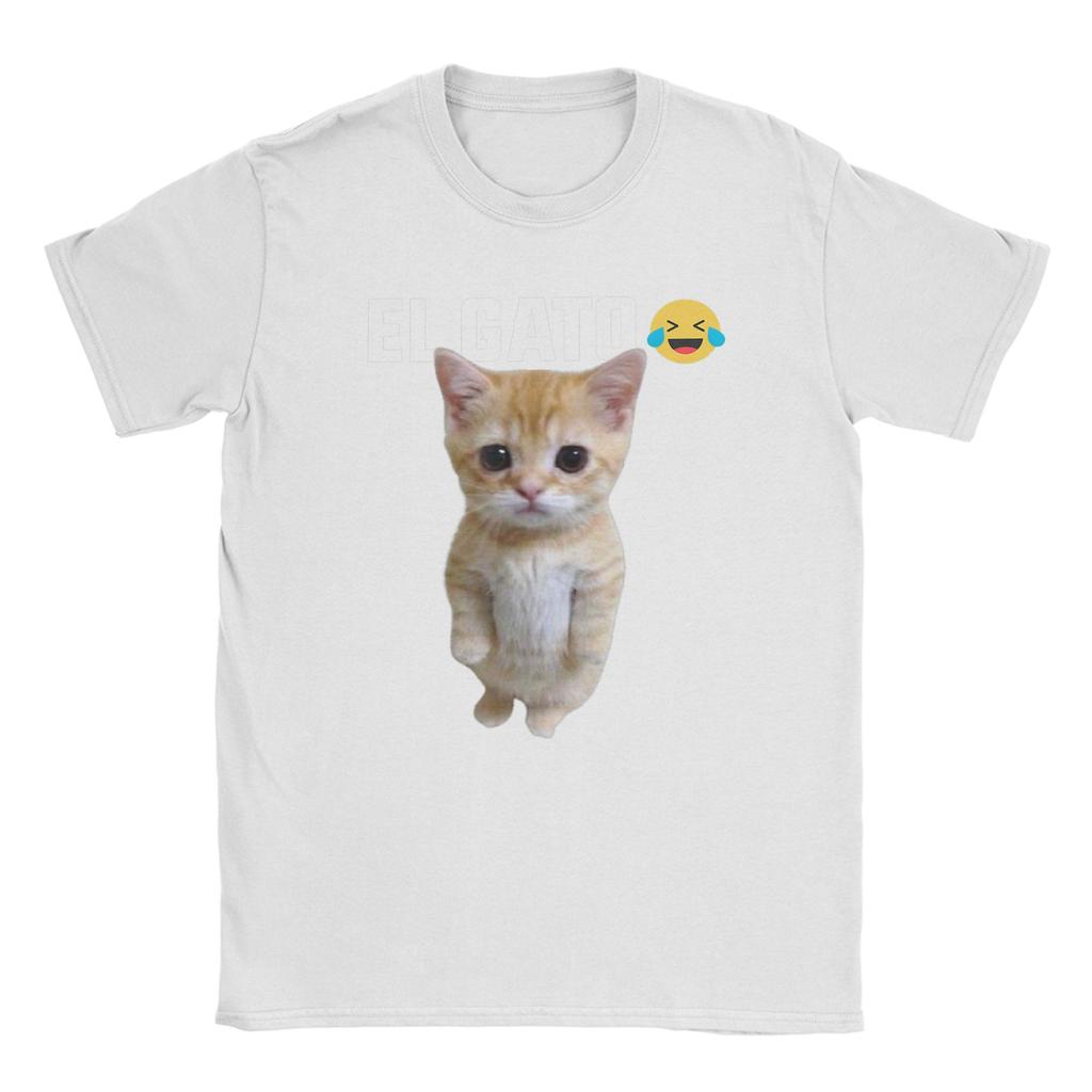 El Gato Meme Sad Crying Cat Munchkin Kitty Meme TShirt Summer Cotton T Shirts For Man Tshirt Short Sleeves Y2K Retro Clothing