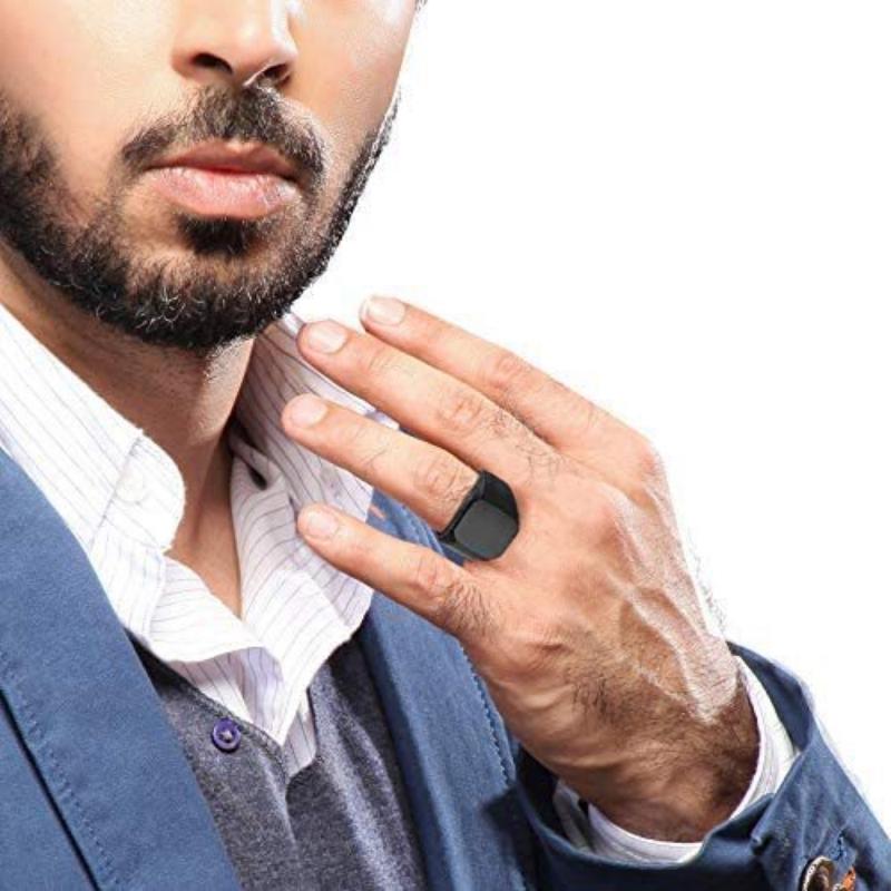 316L Stainless Steel Square Glossiness Signet Ring For Men Finger Waterproof Jewelry Accessories