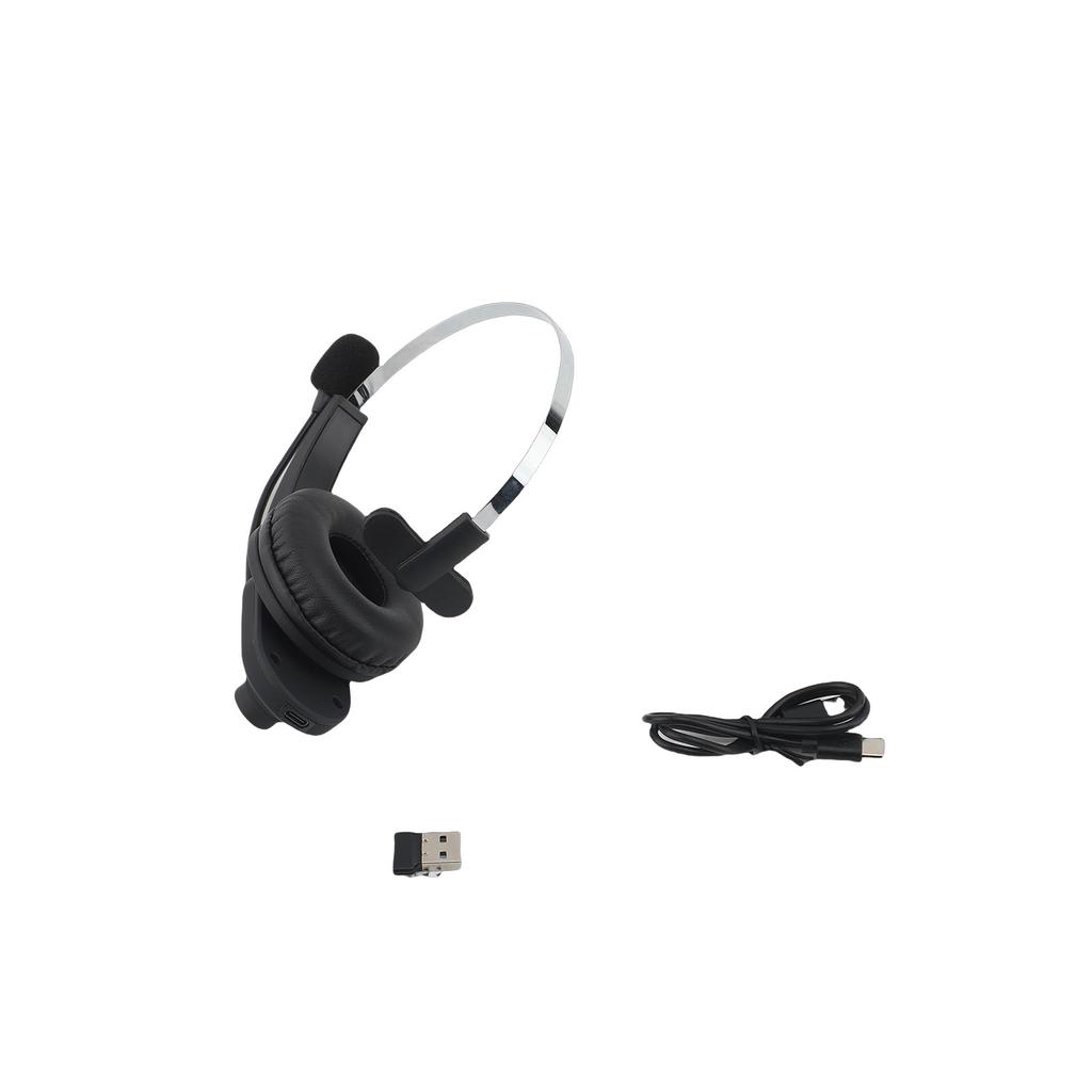 2.4G Trucker Bluetooth V6.0 Headset Single Ear Wireless Headset with Noise Cancelling Microphone for PC Computer Cell