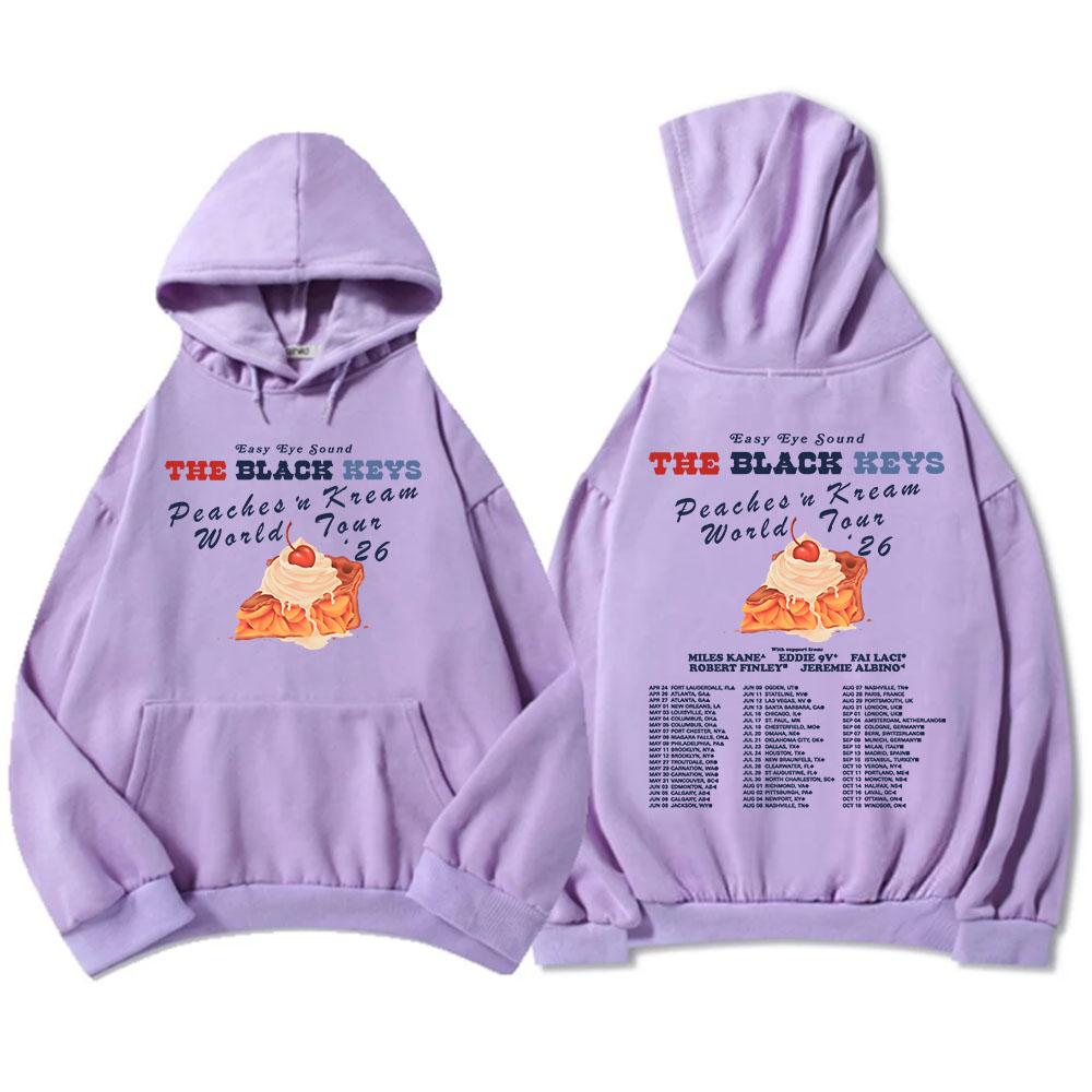 PEACHES 'N KREAM WORLD TOUR 2026 Hoodies Rock Band THE BLACK KEYS Sweatshirt Long Sleeve Fleece Hooded Pullovers Men Women Merch