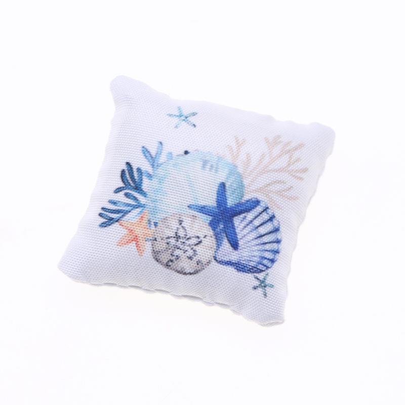 3Pcs Dollhouse Mini Summer Ocean Beach Pillow Model Toys Miniature Home Scene Sofa Ornament Doll House Accessories