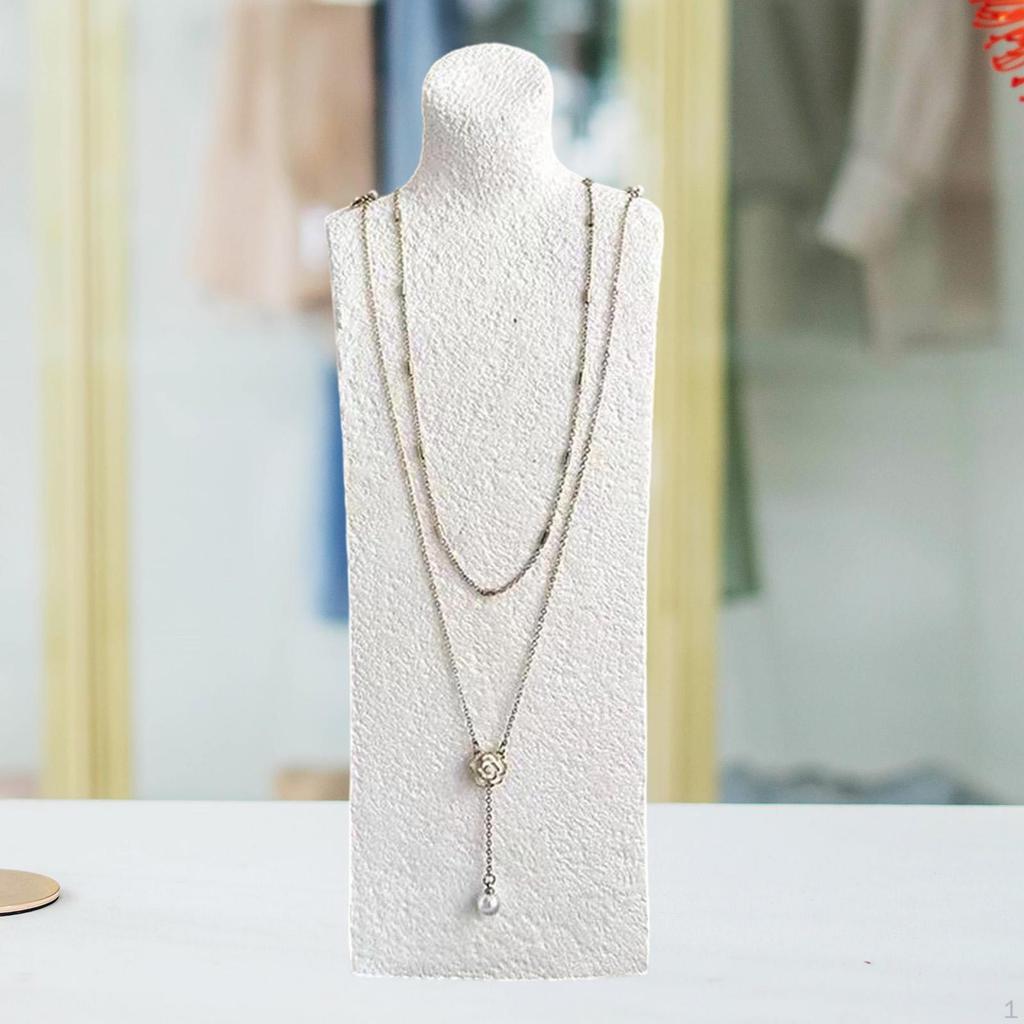 Jewelry Bust Display Holder Organizer Tabletop Home Ornament Retail Store Stable Elegant