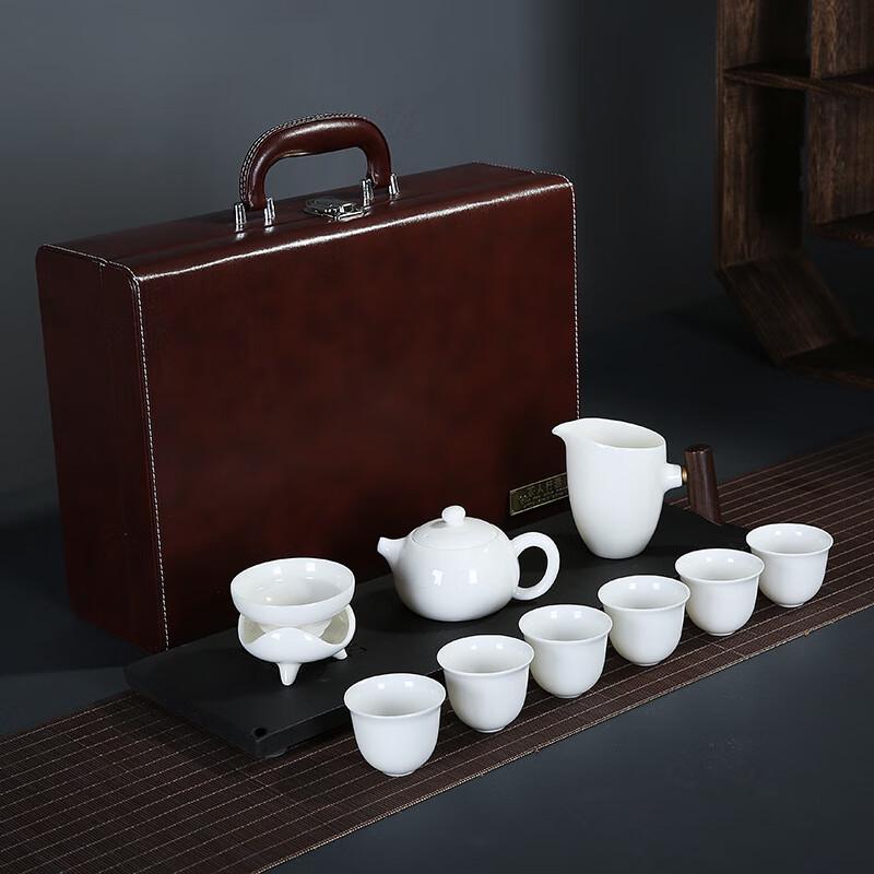 Mutton Fat Jade White Porcelain Gaiwan Kung Fu Tea Set