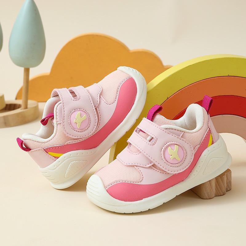 Sapatos de aprendizagem para andar para meninos, sapatos de bebé, primavera-outono 0–1/2/3/4 anos, sapatos infantis macios com sola flexível, sapatos funcionais para bebés e crianças pequenas meninas